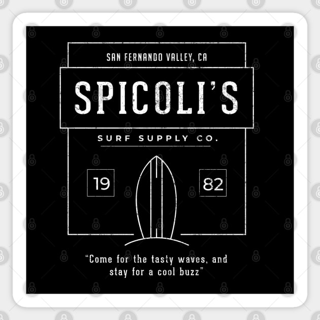 Spicol s Surf Supply Co. modern vintage logo Spicoli Sticker